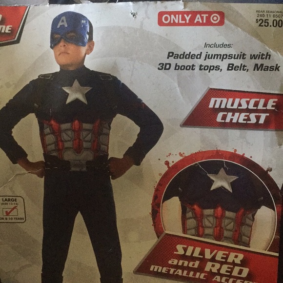 Child’s Marvel Captain America Halloween Costume - Picture 2 of 2